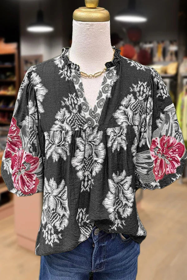 Alondra | Puff Sleeve Floral Top