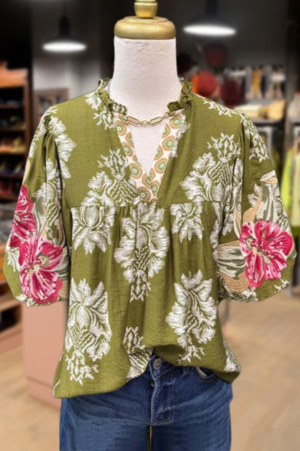 Alondra | Puff Sleeve Floral Top